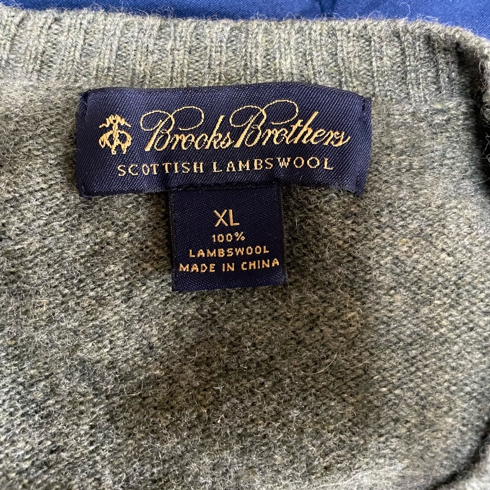 Brooks Brothers Sweater XL Green Argyle Scottish Lambswool - Picture 2 of 9